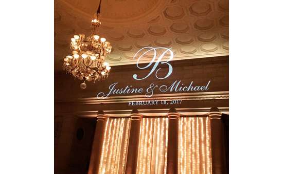 monogram lighting with the bride and groom's names