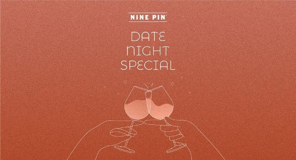 two hands holding glasses, text reads Monday Date Night