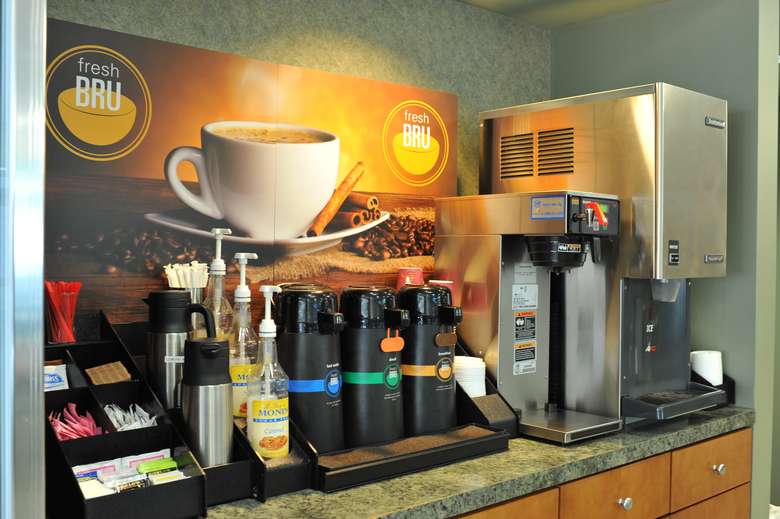 A view of the beverage options in Embury Cafe offered daily.