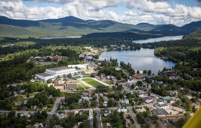 aerial view of lake placid