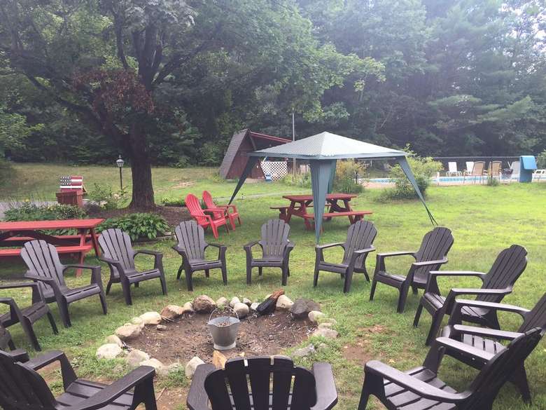 outdoor fire pit and chairs