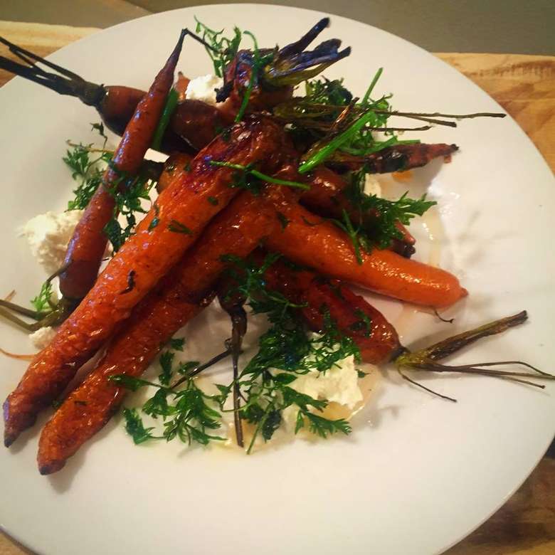 carrots with cilantro on a plate