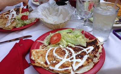 Image of quesadillas and salads
