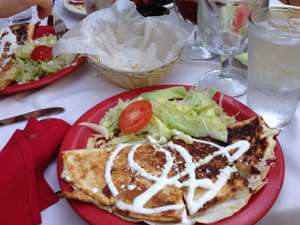 Image of quesadillas and salads