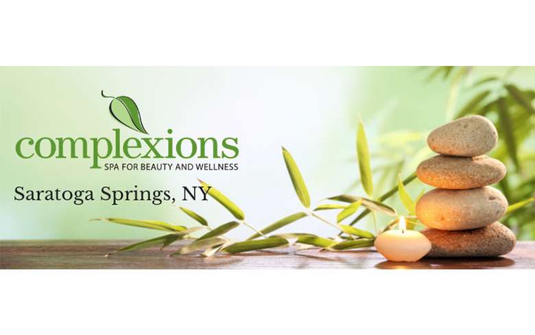 the logo for complexions spa in saratoga springs