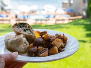 breakfast burrito and potatoes