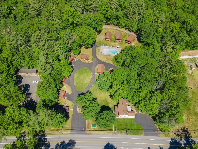 aerial view of The Gold Eagle cottages