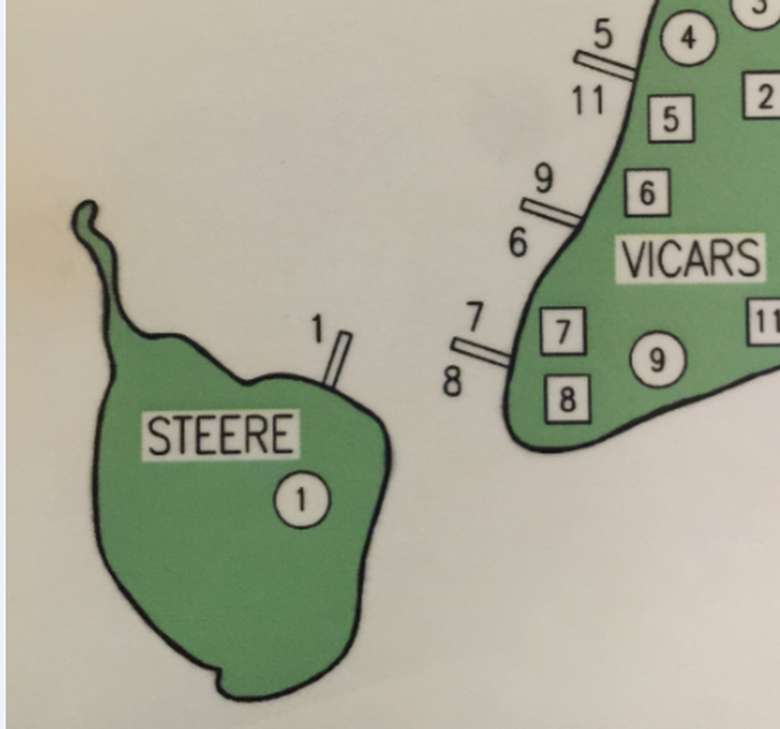 Map of Steere Island with marked dock