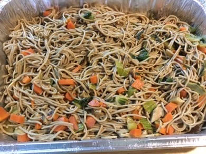 Family style sesame soba noodles