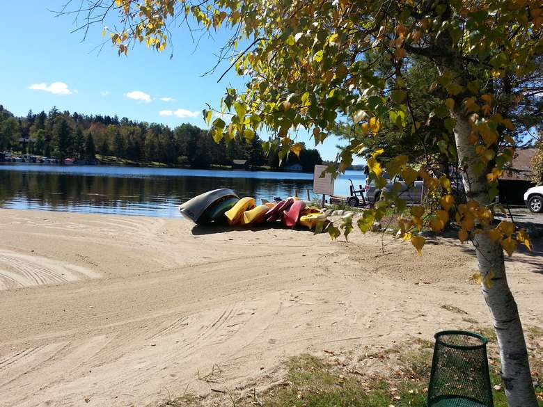 Beach and Canoes