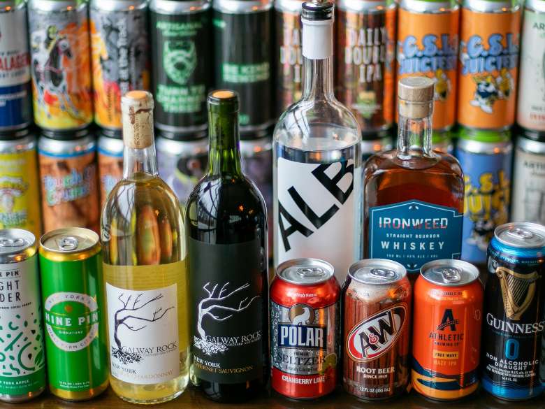 We offer more than just beer! Hard cider, wine, hard liquor, sodas, seltzers, and NA beers are also available