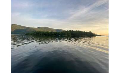 floating battery island on lake george