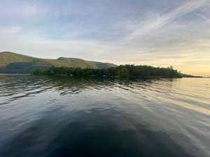 floating battery island on lake george