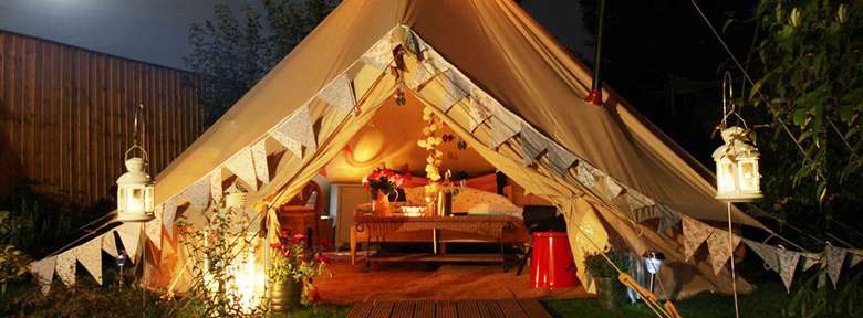 a tent made for glamping