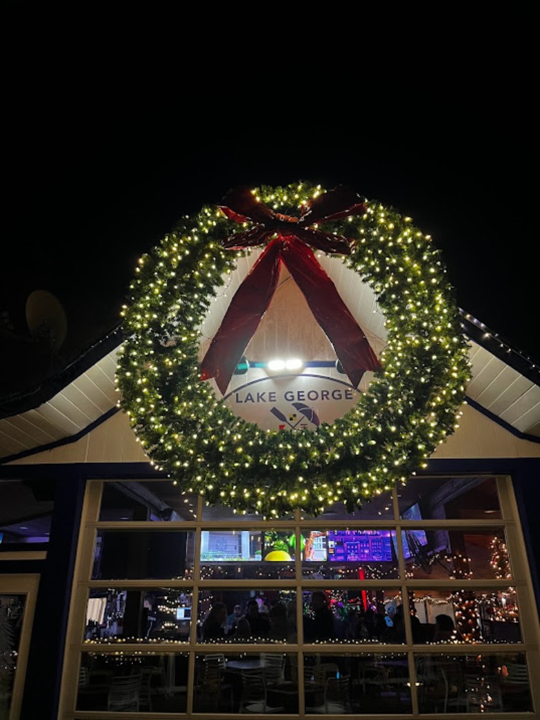 large wreath above deck