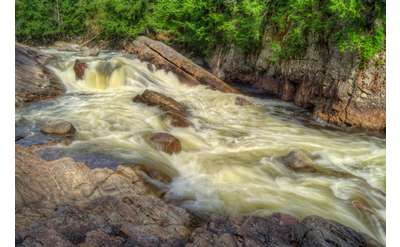 water over rocks