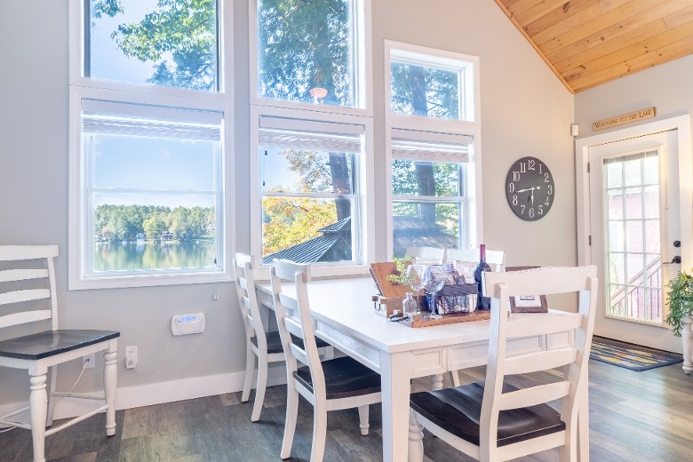 Dining Area with a beautiful view of the lake.