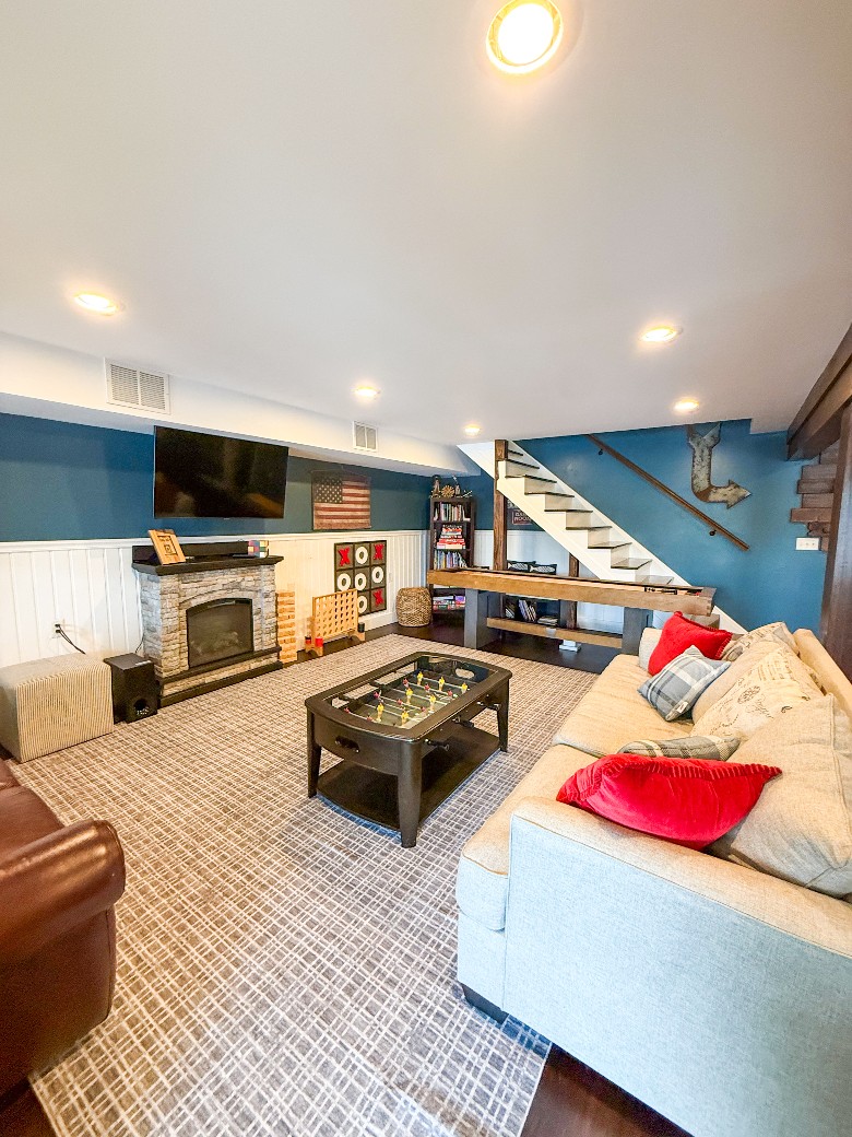 Lake Level Living Area with games