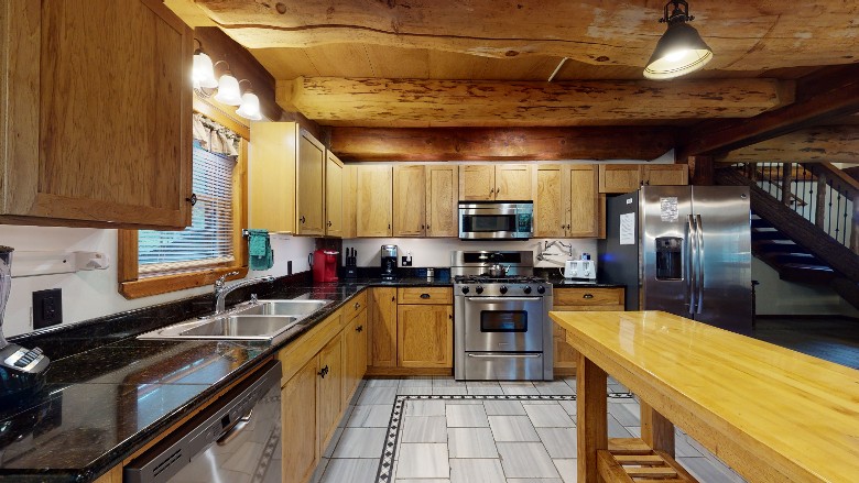 kitchen with an island and stainless steel appliances