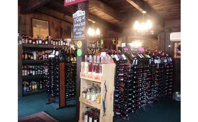 bottles of wine in a store