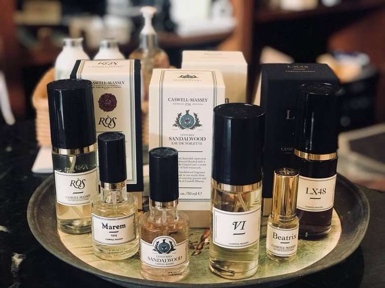 a display of scent products