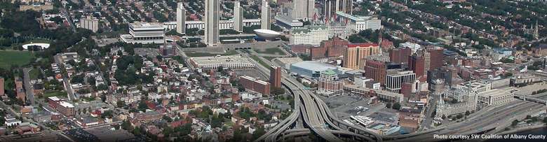aerial view of Albany