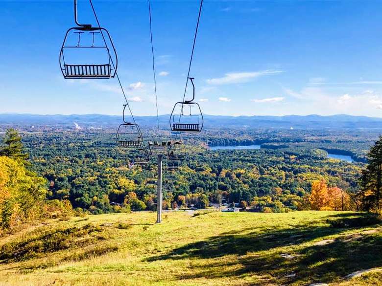 scenic view with ski lifts