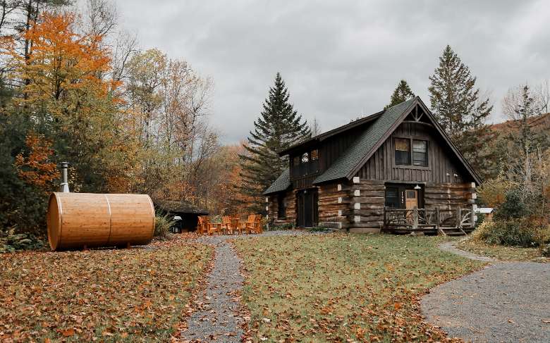 cabin in fall