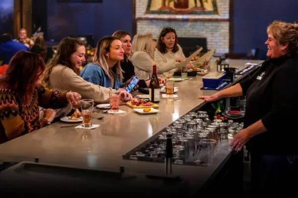 happy women at the bar