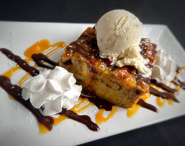 dessert cake with ice cream