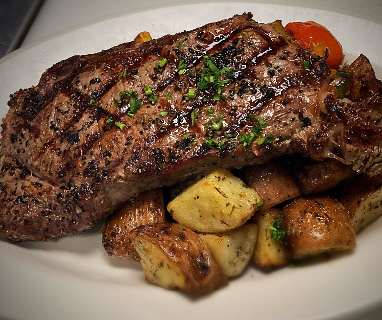steak and potatoes