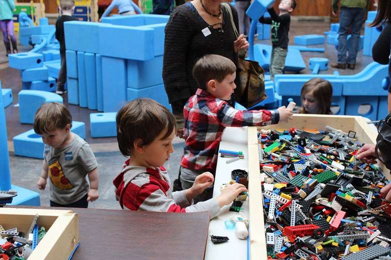 kids playing with lego blocks