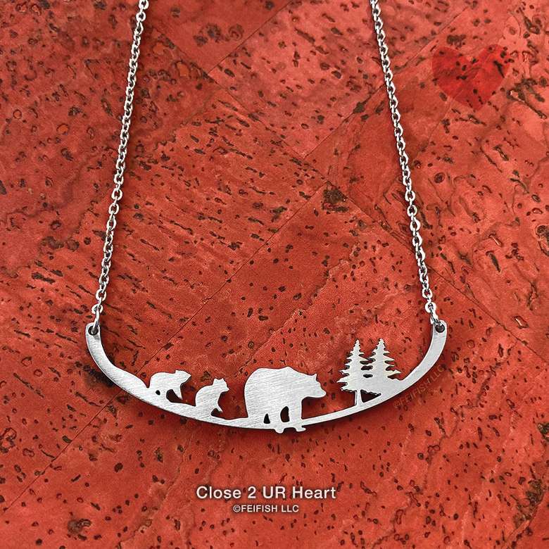 Bear Family Stainless Steel Necklace