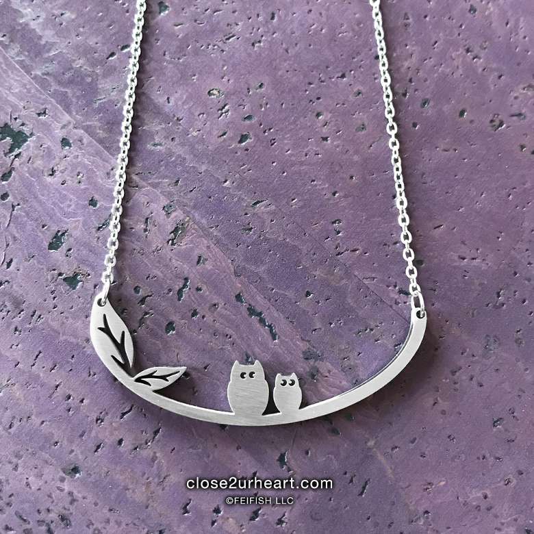 Owls Stainless Steel Necklace
