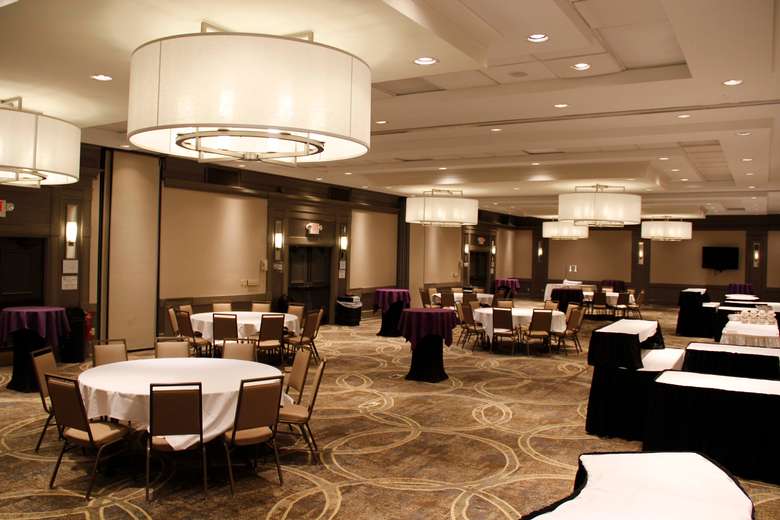 large ballroom with round tables