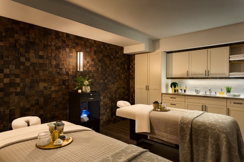 Treatment room at Ampersand Spa inside Hotel Saranac in Saranac Lake NY