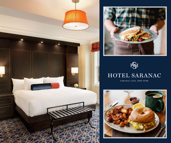 Breakfast included offer at Hotel Saranac, historic hotel in Saranac Lake NY