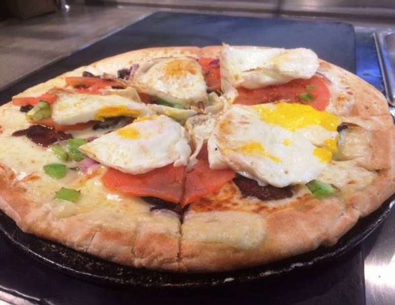 pizza with eggs