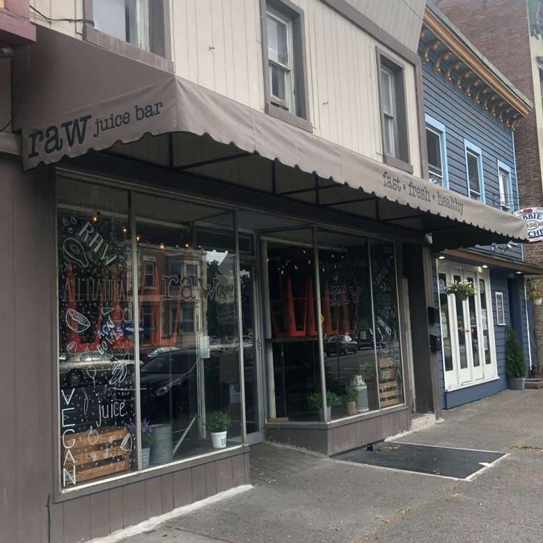 exterior of a cafe building