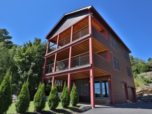 Exterior view of this Bolton Landing home