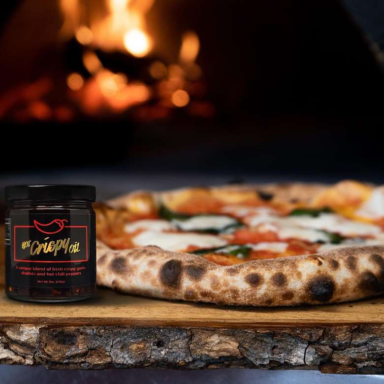 Hot Crispy Oil with pizza