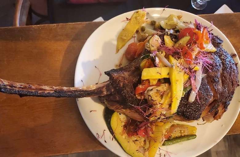 fresh fruit and vegetables on top of