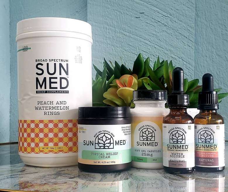 five sunmed products on display
