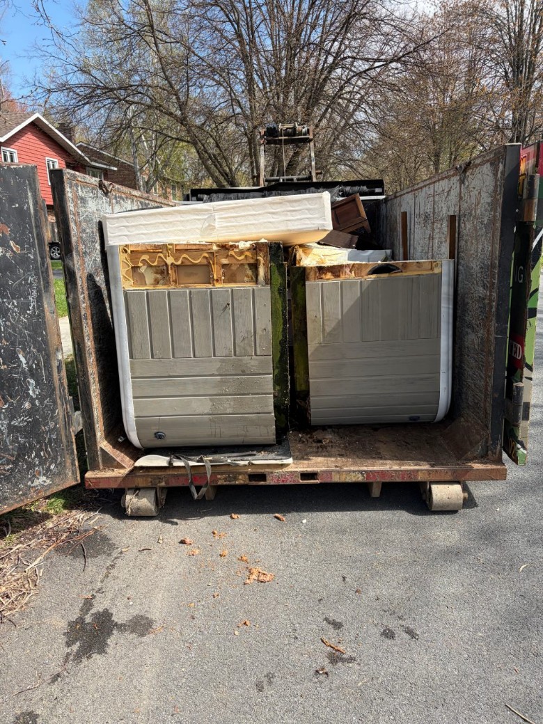 a filled dumpster