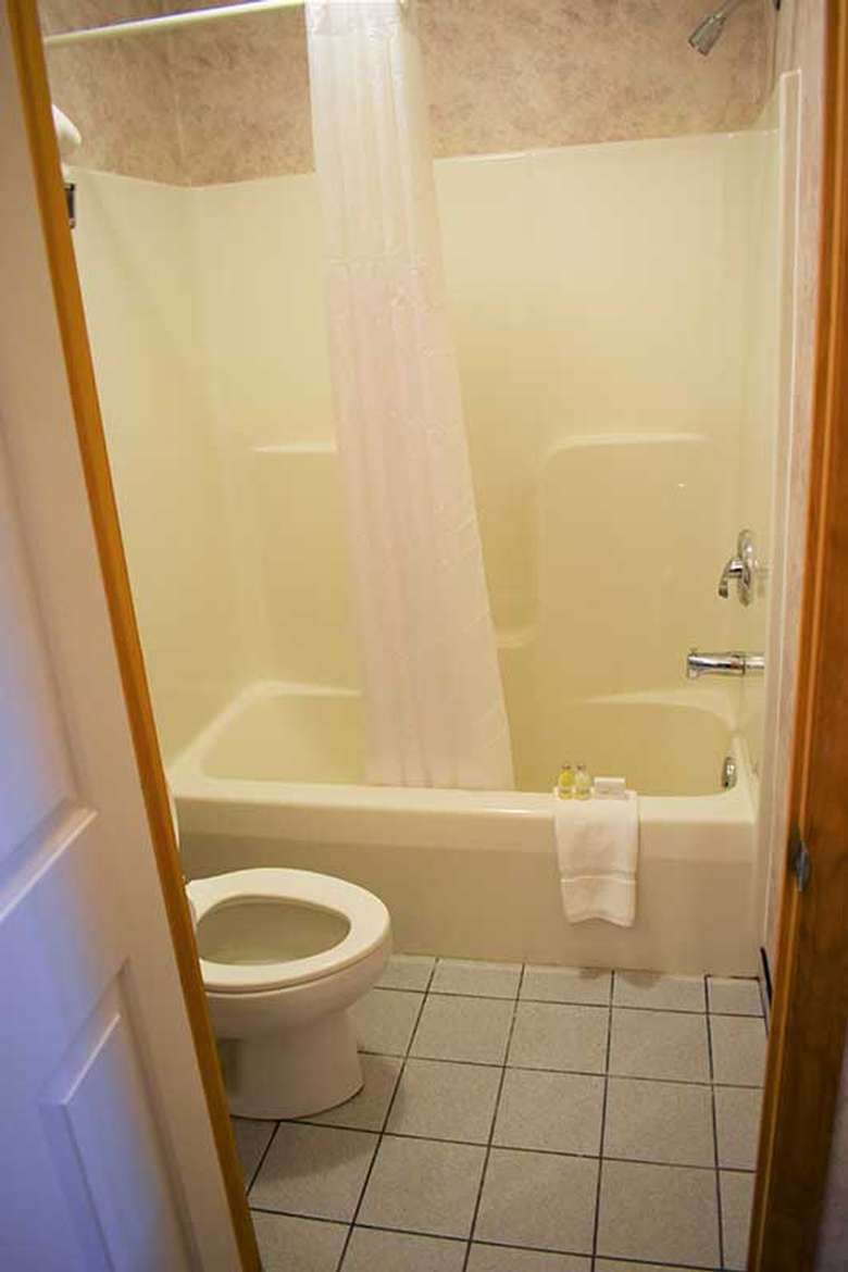 a shower and a toilet in a bathroom