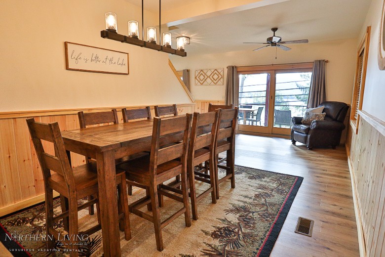 Dining room with access to the deck
