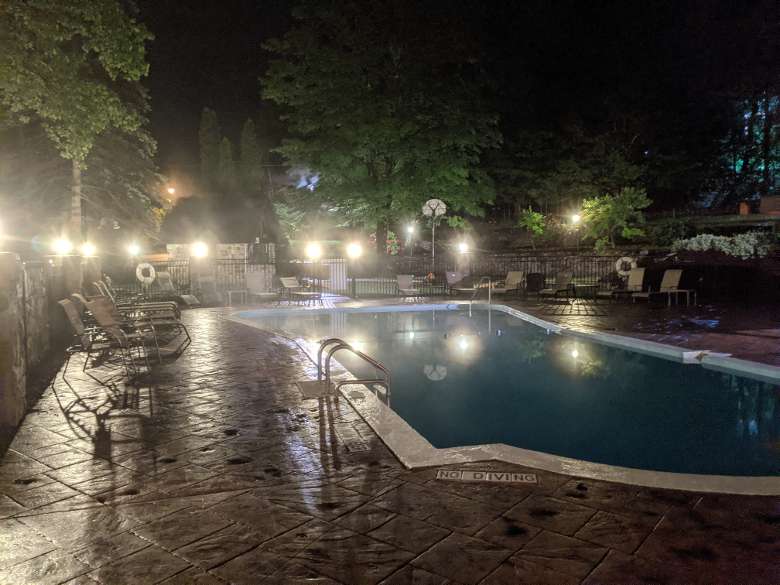 Night time pool
