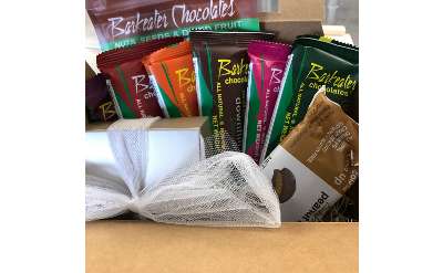 gift pack with Barkeater Chocolates' products