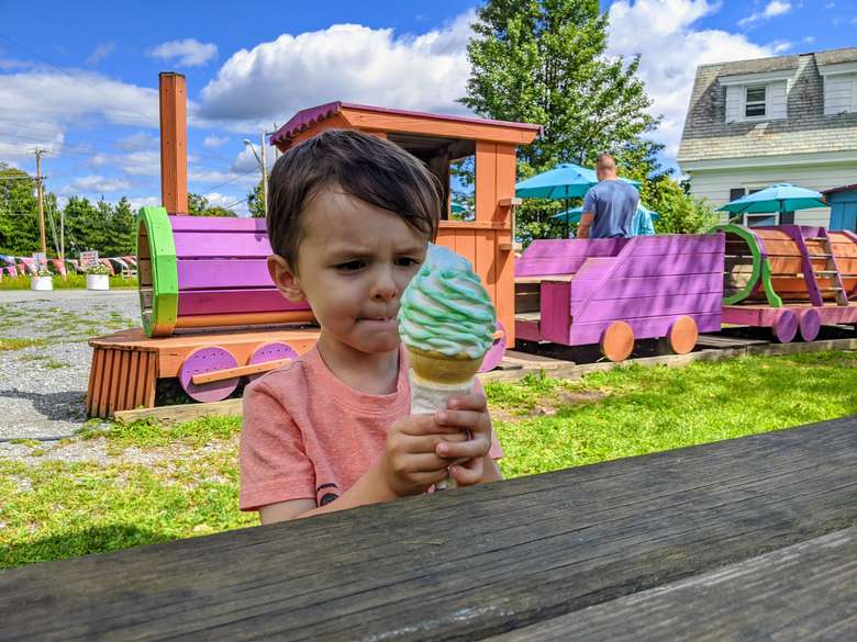 kid with ice cream cone