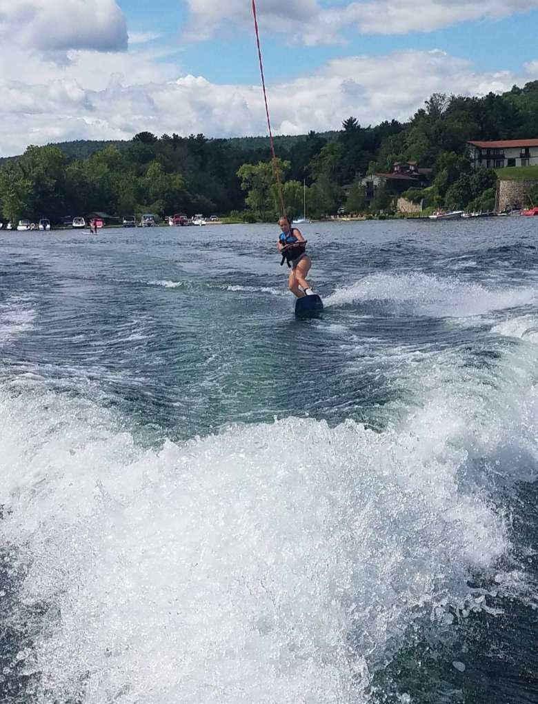 person wakeboarding